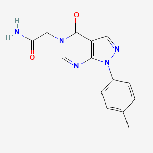 molecular formula C14H13N5O2 B2475005 2-[1-(4-Methylphenyl)-4-oxopyrazolo[3,4-d]pyrimidin-5-yl]acetamide CAS No. 841212-04-2