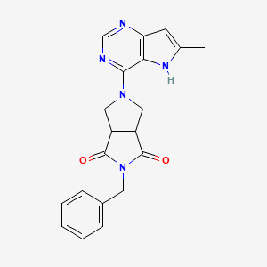 molecular formula C20H19N5O2 B2475111 2-benzyl-5-{6-methyl-5H-pyrrolo[3,2-d]pyrimidin-4-yl}-octahydropyrrolo[3,4-c]pyrrole-1,3-dione CAS No. 2415472-37-4