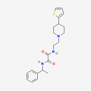 molecular formula C21H27N3O2S B2475159 N1-(1-phenylethyl)-N2-(2-(4-(thiophen-2-yl)piperidin-1-yl)ethyl)oxalamide CAS No. 1428365-76-7