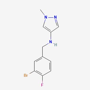 molecular formula C11H11BrFN3 B2475203 N-(3-bromo-4-fluorobenzyl)-1-methyl-1H-pyrazol-4-amine CAS No. 1153972-67-8