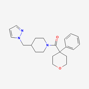 (4-((1H-pyrazol-1-yl)methyl)piperidin-1-yl)(4-phenyltetrahydro-2H-pyran-4-yl)methanone