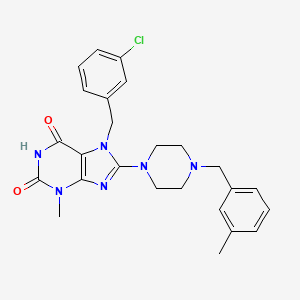 7-[(3-Chlorophenyl)methyl]-3-methyl-8-{4-[(3-methylphenyl)methyl]piperazinyl}-1,3,7-trihydropurine-2,6-dione