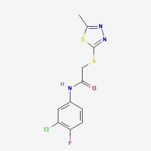 N-(3-Chloro-4-fluorophenyl)-2-[(5-methyl-1,3,4-thiadiazol-2-yl)sulfanyl]acetamide
