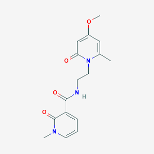 molecular formula C16H19N3O4 B2475242 N-[2-(4-methoxy-6-methyl-2-oxo-1,2-dihydropyridin-1-yl)ethyl]-1-methyl-2-oxo-1,2-dihydropyridine-3-carboxamide CAS No. 1903045-98-6