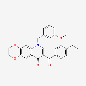 8-(4-Ethylbenzoyl)-6-[(3-methoxyphenyl)methyl]-2,3-dihydro-[1,4]dioxino[2,3-g]quinolin-9-one