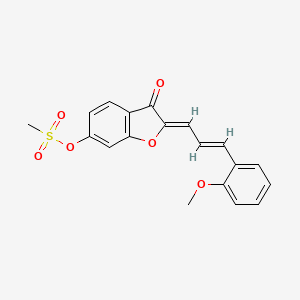(2Z)-2-[(2E)-3-(2-methoxyphenyl)prop-2-en-1-ylidene]-3-oxo-2,3-dihydro-1-benzofuran-6-yl methanesulfonate