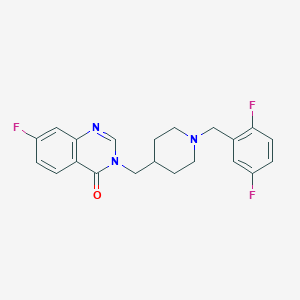 3-[[1-[(2,5-Difluorophenyl)methyl]piperidin-4-yl]methyl]-7-fluoroquinazolin-4-one