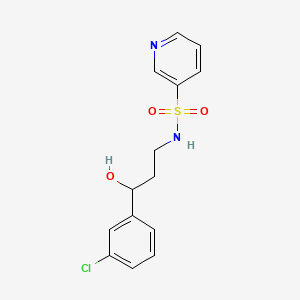 molecular formula C14H15ClN2O3S B2475283 N-[3-(3-chlorophenyl)-3-hydroxypropyl]pyridine-3-sulfonamide CAS No. 2034526-05-9