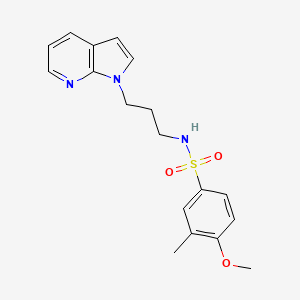 molecular formula C18H21N3O3S B2475289 4-methoxy-3-methyl-N-(3-{1H-pyrrolo[2,3-b]pyridin-1-yl}propyl)benzene-1-sulfonamide CAS No. 1797262-12-4