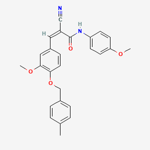 (Z)-2-cyano-3-[3-methoxy-4-[(4-methylphenyl)methoxy]phenyl]-N-(4-methoxyphenyl)prop-2-enamide
