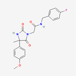 N-[(4-fluorophenyl)methyl]-2-[4-(4-methoxyphenyl)-4-methyl-2,5-dioxoimidazolidin-1-yl]acetamide