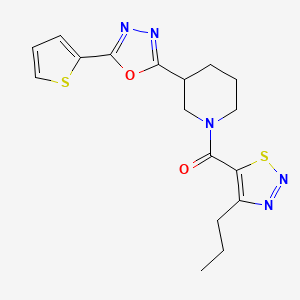(4-Propyl-1,2,3-thiadiazol-5-yl)(3-(5-(thiophen-2-yl)-1,3,4-oxadiazol-2-yl)piperidin-1-yl)methanone