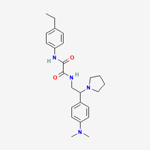 molecular formula C24H32N4O2 B2475307 N-{2-[4-(dimethylamino)phenyl]-2-(pyrrolidin-1-yl)ethyl}-N'-(4-ethylphenyl)ethanediamide CAS No. 900005-78-9