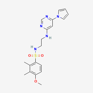 N-(2-((6-(1H-pyrrol-1-yl)pyrimidin-4-yl)amino)ethyl)-4-methoxy-2,3-dimethylbenzenesulfonamide
