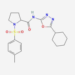 N-(5-cyclohexyl-1,3,4-oxadiazol-2-yl)-1-tosylpyrrolidine-2-carboxamide