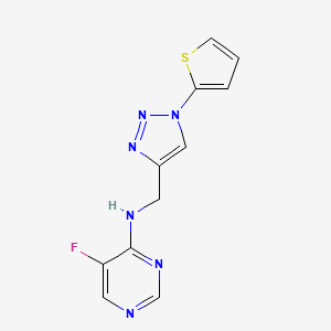 5-Fluoro-N-[(1-thiophen-2-yltriazol-4-yl)methyl]pyrimidin-4-amine
