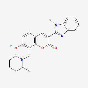 7-hydroxy-3-(1-methyl-1H-benzimidazol-2-yl)-8-[(2-methylpiperidin-1-yl)methyl]-2H-chromen-2-one