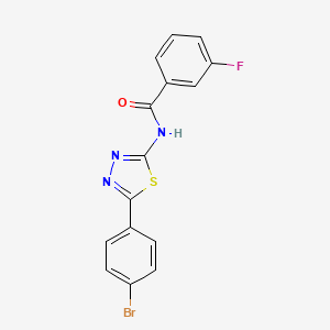 molecular formula C15H9BrFN3OS B2475384 N-[5-(4-bromophenyl)-1,3,4-thiadiazol-2-yl]-3-fluorobenzamide CAS No. 392243-77-5