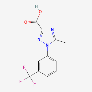 molecular formula C11H8F3N3O2 B2475392 5-methyl-1-[3-(trifluoromethyl)phenyl]-1H-1,2,4-triazole-3-carboxylic acid CAS No. 103058-77-1