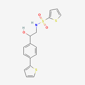 molecular formula C16H15NO3S3 B2475403 N-{2-hydroxy-2-[4-(thiophen-2-yl)phenyl]ethyl}thiophene-2-sulfonamide CAS No. 2380186-58-1
