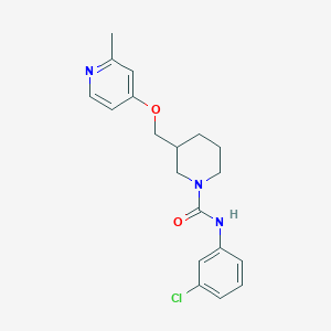 molecular formula C19H22ClN3O2 B2475445 N-(3-chlorophenyl)-3-{[(2-methylpyridin-4-yl)oxy]methyl}piperidine-1-carboxamide CAS No. 2379995-97-6