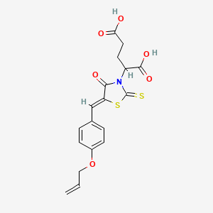 (Z)-2-(5-(4-(allyloxy)benzylidene)-4-oxo-2-thioxothiazolidin-3-yl)pentanedioic acid