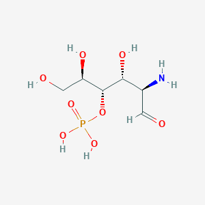 molecular formula C6H14NO8P B024755 [(2R,3S,4R,5R)-5-amino-1,2,4-trihydroxy-6-oxohexan-3-yl] dihydrogen phosphate CAS No. 109515-01-7