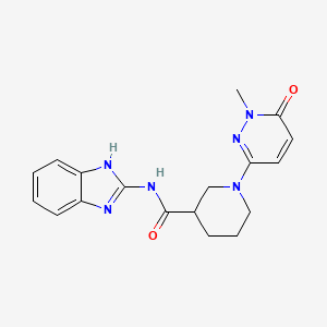 molecular formula C18H20N6O2 B2475543 N-(1H-1,3-benzodiazol-2-yl)-1-(1-methyl-6-oxo-1,6-dihydropyridazin-3-yl)piperidine-3-carboxamide CAS No. 1396861-60-1