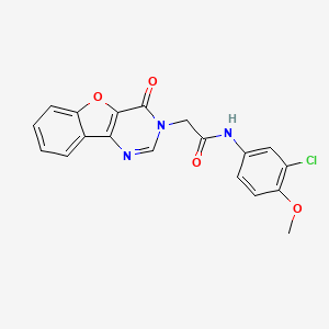 molecular formula C19H14ClN3O4 B2475568 N-(3-chloro-4-methoxyphenyl)-2-{6-oxo-8-oxa-3,5-diazatricyclo[7.4.0.0^{2,7}]trideca-1(9),2(7),3,10,12-pentaen-5-yl}acetamide CAS No. 850370-61-5