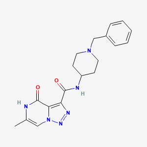 molecular formula C19H22N6O2 B2475582 N-(1-benzylpiperidin-4-yl)-6-methyl-4-oxo-4H,5H-[1,2,3]triazolo[1,5-a]pyrazine-3-carboxamide CAS No. 1396747-52-6