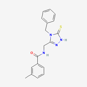 molecular formula C18H18N4OS B2475597 N-[(4-benzyl-5-sulfanylidene-4,5-dihydro-1H-1,2,4-triazol-3-yl)methyl]-3-methylbenzamide CAS No. 392248-04-3