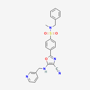 molecular formula C24H21N5O3S B2475599 N-benzyl-4-(4-cyano-5-{[(pyridin-3-yl)methyl]amino}-1,3-oxazol-2-yl)-N-methylbenzene-1-sulfonamide CAS No. 941240-85-3