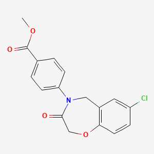 molecular formula C17H14ClNO4 B2475602 methyl 4-(7-chloro-3-oxo-2,3,4,5-tetrahydro-1,4-benzoxazepin-4-yl)benzoate CAS No. 1031976-91-6