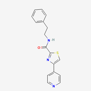 molecular formula C17H15N3OS B2475638 N-(2-PHENYLETHYL)-4-(PYRIDIN-4-YL)-1,3-THIAZOLE-2-CARBOXAMIDE CAS No. 1251704-35-4
