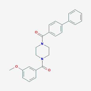 molecular formula C25H24N2O3 B247569 Biphenyl-4-yl{4-[(3-methoxyphenyl)carbonyl]piperazin-1-yl}methanone 