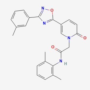 molecular formula C24H22N4O3 B2475705 N-(2,6-dimethylphenyl)-2-{5-[3-(3-methylphenyl)-1,2,4-oxadiazol-5-yl]-2-oxo-1,2-dihydropyridin-1-yl}acetamide CAS No. 1326871-90-2