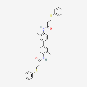 molecular formula C32H32N2O2S2 B2475763 N-{3,3'-dimethyl-4'-[3-(phenylsulfanyl)propanamido]-[1,1'-biphenyl]-4-yl}-3-(phenylsulfanyl)propanamide CAS No. 392322-76-8