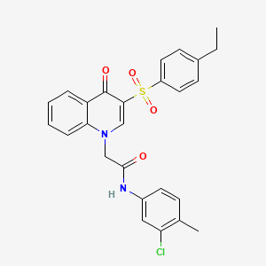 molecular formula C26H23ClN2O4S B2475768 N-(3-chloro-4-methylphenyl)-2-[3-(4-ethylbenzenesulfonyl)-4-oxo-1,4-dihydroquinolin-1-yl]acetamide CAS No. 895650-40-5