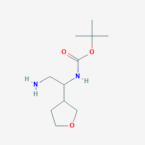molecular formula C11H22N2O3 B2475800 tert-butyl N-[2-amino-1-(oxolan-3-yl)ethyl]carbamate CAS No. 1247906-88-2