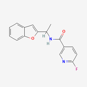 molecular formula C16H13FN2O2 B2475813 N-[1-(1-benzofuran-2-yl)ethyl]-6-fluoropyridine-3-carboxamide CAS No. 1409257-20-0