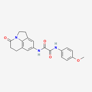 molecular formula C20H19N3O4 B2475814 N'-(4-methoxyphenyl)-N-{11-oxo-1-azatricyclo[6.3.1.0^{4,12}]dodeca-4(12),5,7-trien-6-yl}ethanediamide CAS No. 898435-70-6