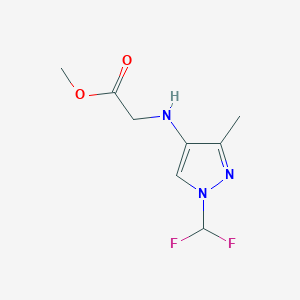 molecular formula C8H11F2N3O2 B2475817 Methyl 2-[[1-(difluoromethyl)-3-methylpyrazol-4-yl]amino]acetate CAS No. 2247206-64-8