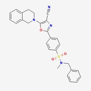 molecular formula C27H24N4O3S B2475818 N-benzyl-4-[4-cyano-5-(1,2,3,4-tetrahydroisoquinolin-2-yl)-1,3-oxazol-2-yl]-N-methylbenzene-1-sulfonamide CAS No. 941004-72-4