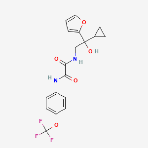 molecular formula C18H17F3N2O5 B2475824 N-[2-cyclopropyl-2-(furan-2-yl)-2-hydroxyethyl]-N'-[4-(trifluoromethoxy)phenyl]ethanediamide CAS No. 1396793-91-1