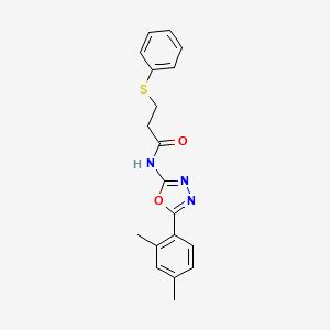 molecular formula C19H19N3O2S B2475837 N-(5-(2,4-dimethylphenyl)-1,3,4-oxadiazol-2-yl)-3-(phenylthio)propanamide CAS No. 891115-79-0