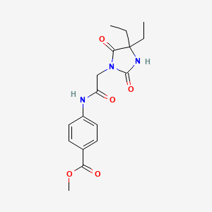 molecular formula C17H21N3O5 B2475838 Methyl 4-(2-(4,4-diethyl-2,5-dioxoimidazolidin-1-yl)acetamido)benzoate CAS No. 875284-59-6