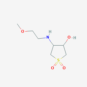 molecular formula C7H15NO4S B2475842 3-Hydroxy-4-[(2-methoxyethyl)amino]-1$l^{6}-thiolane-1,1-dione CAS No. 453577-53-2