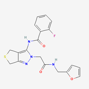 2-fluoro-N-(2-(2-((furan-2-ylmethyl)amino)-2-oxoethyl)-4,6-dihydro-2H-thieno[3,4-c]pyrazol-3-yl)benzamide