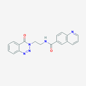 molecular formula C19H15N5O2 B2475876 N-(2-(4-oxobenzo[d][1,2,3]triazin-3(4H)-yl)ethyl)quinoline-6-carboxamide CAS No. 2034416-15-2