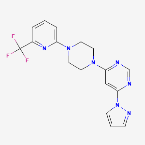 4-Pyrazol-1-yl-6-[4-[6-(trifluoromethyl)pyridin-2-yl]piperazin-1-yl]pyrimidine